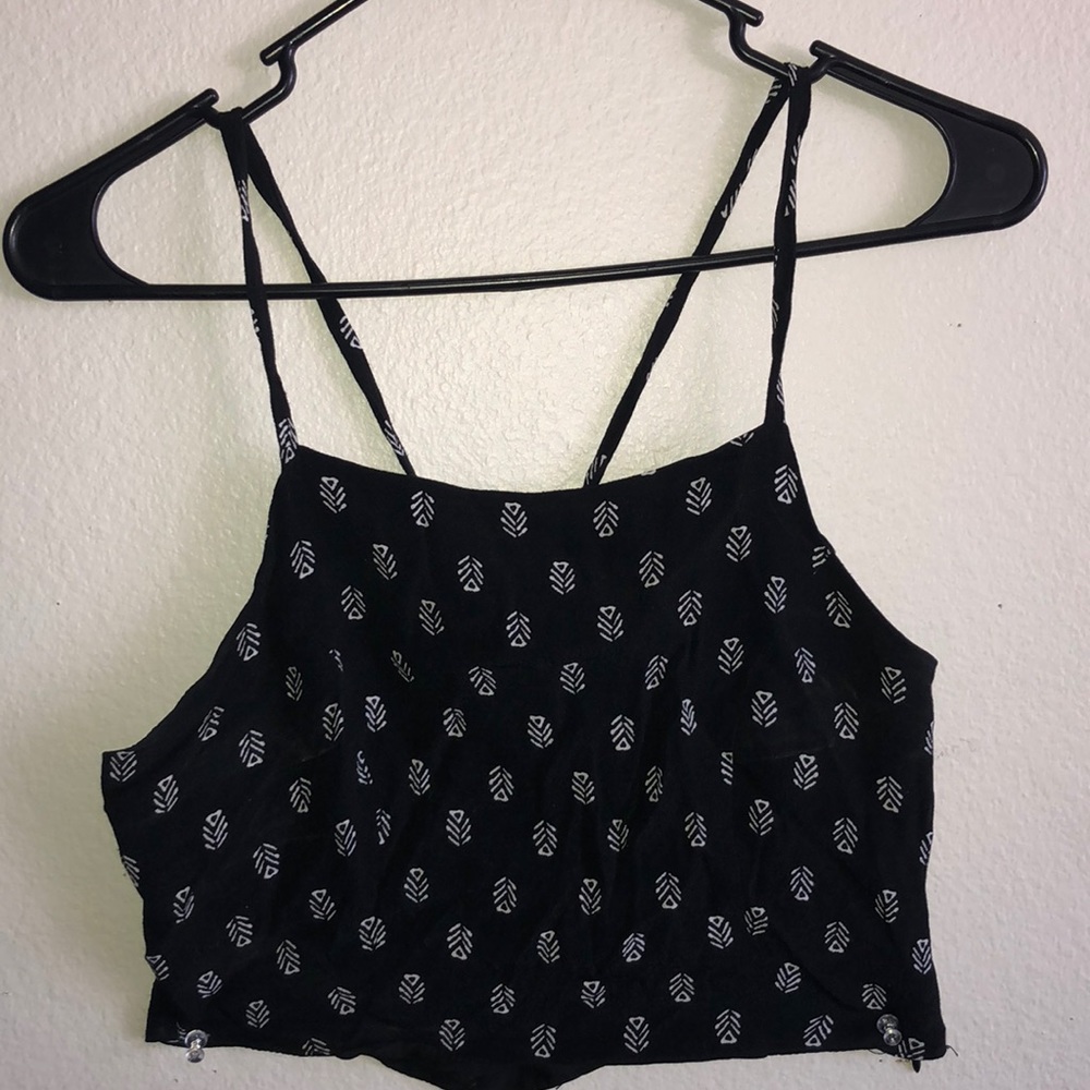 Black and White S Forever 21 Crop Top